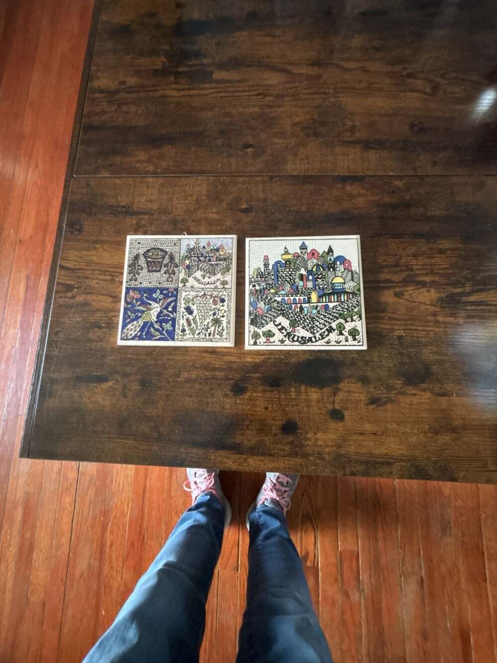 Set of 2 Vintage H&R Johnson Jerusalem Decorative Wall Tiles